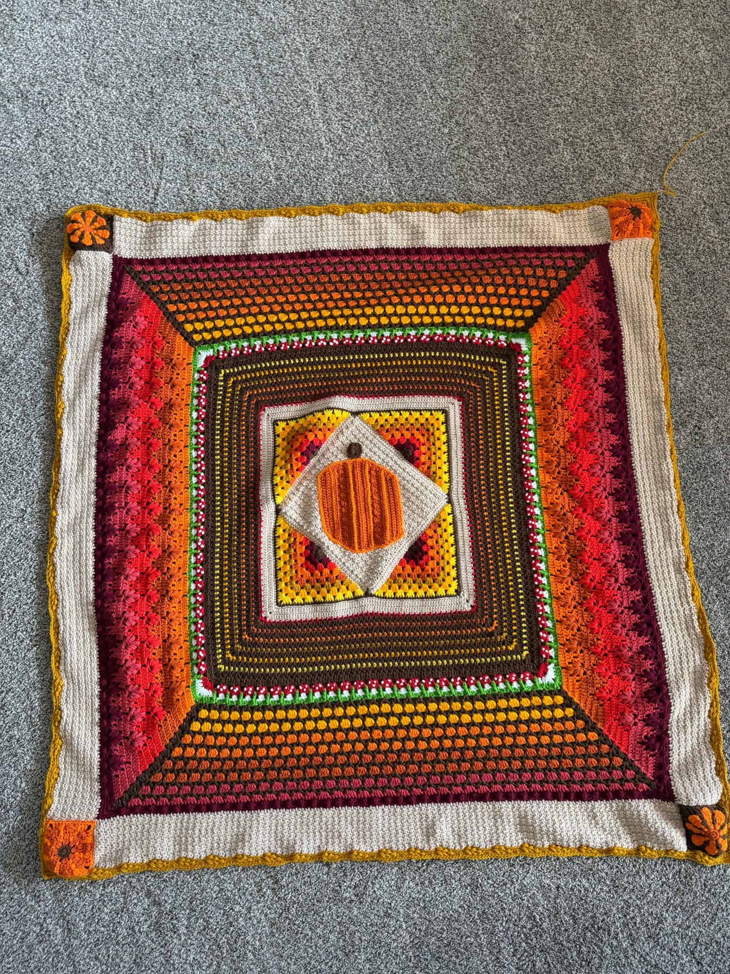 So Close to Finishing My Pumpkin Spice Throw Blanket 1 so close to finishing my pumpkin spice throw blanket 1